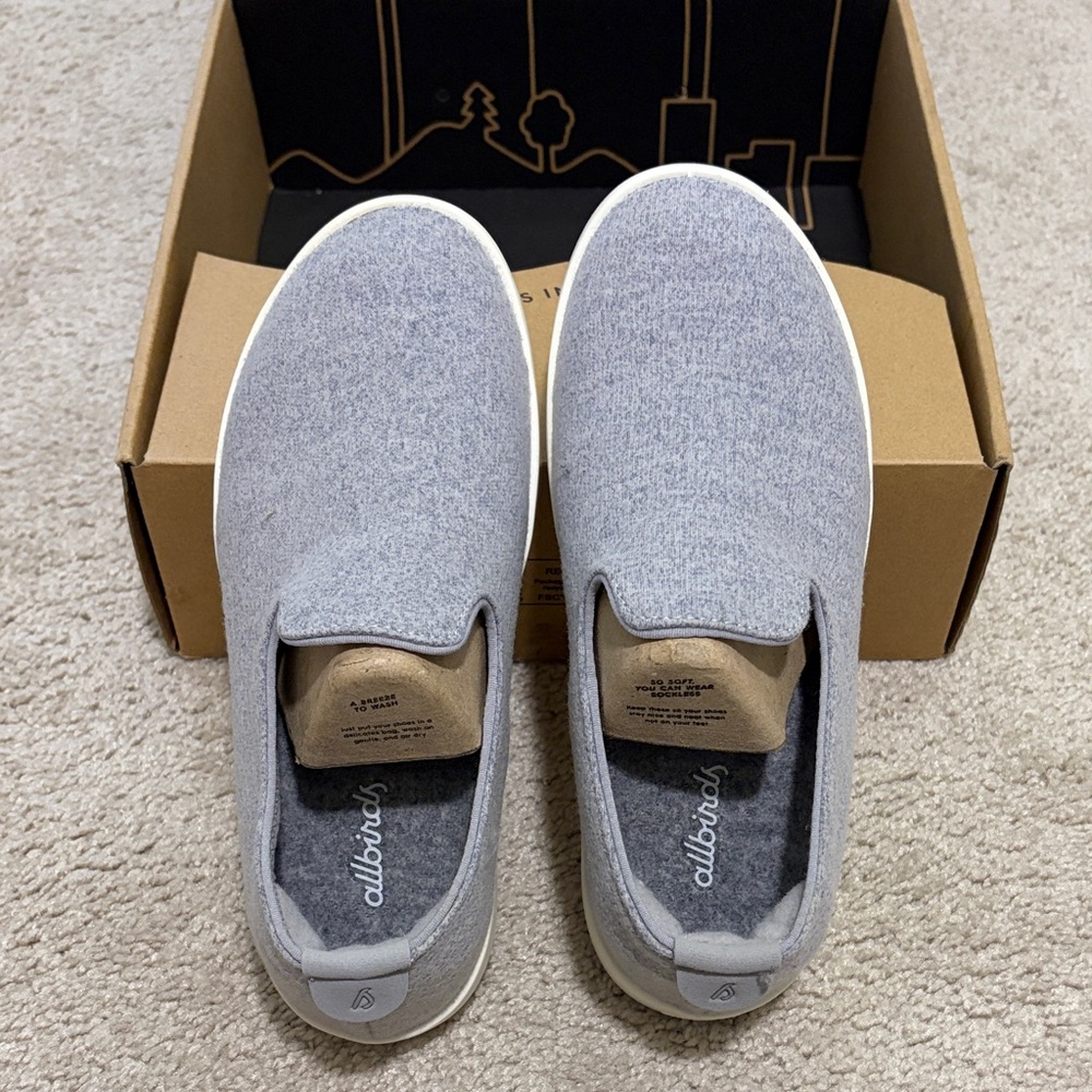NWOT Allbirds Wool Loungers in SF Grey (Cream), size women’s 5